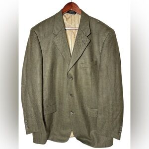 Claiborne Men's Sport Coat Jacket size 43 L 65% Wool 35 % Alpaca Brown Black